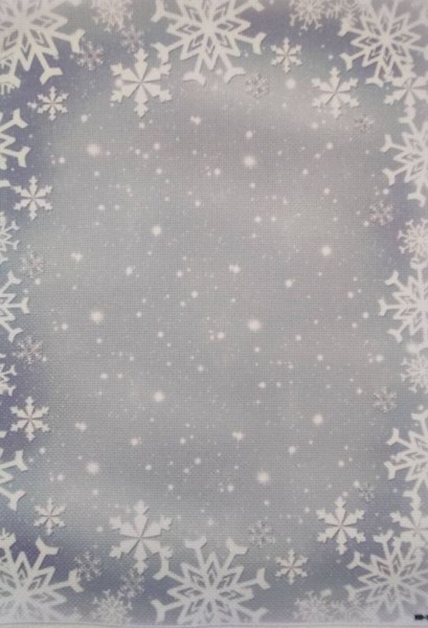Crystal Flakes Designer Printed AIDA Fabric. Canvas for embroidery with an applied background KF-1183A